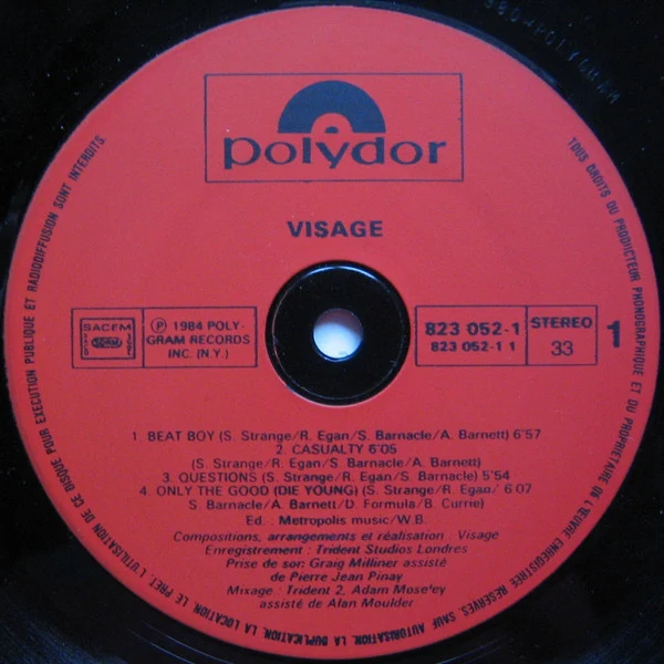 Visage - Beat Boy (LP, Album) - Image 5