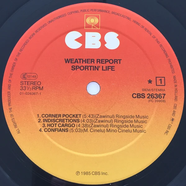 Weather Report - Sportin' Life (LP, Album) - Image 3