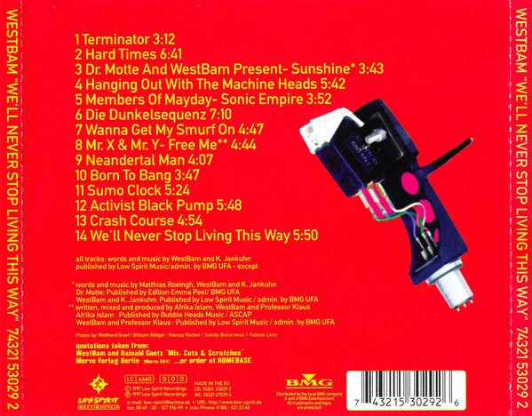 WestBam - We'll Never Stop Living This Way (CD, Album) - Image 2