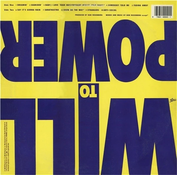 Will To Power - Will To Power (LP, Album, Car) - Image 3