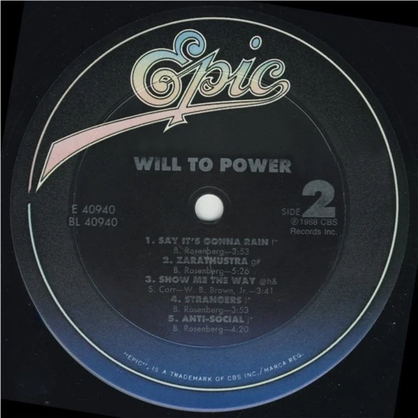 Will To Power - Will To Power (LP, Album, Car) - Image 5