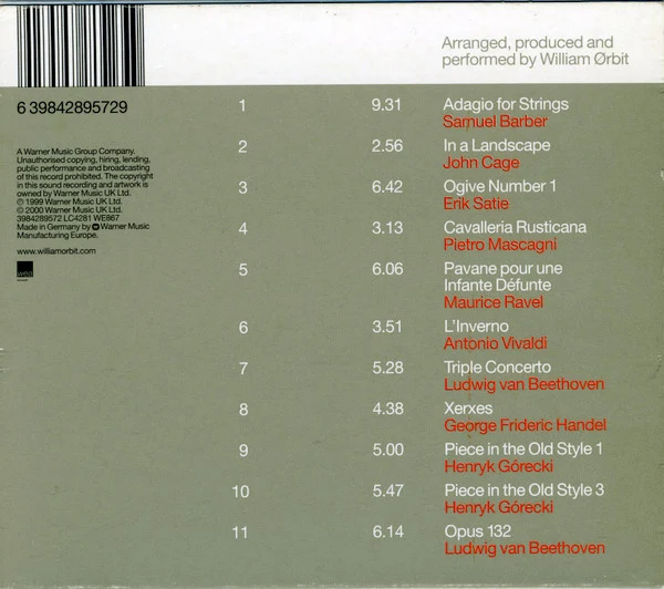 William Ørbit* - Pieces In A Modern Style (CD, Album) - Image 2