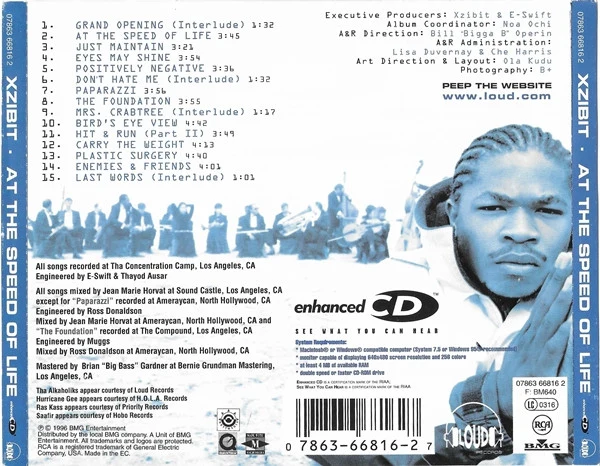 Xzibit - At The Speed Of Life (CD, Album, Enh) - Image 2