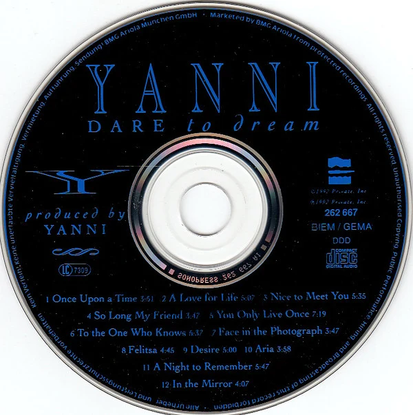 Yanni - Dare To Dream (CD, Album) - Image 3