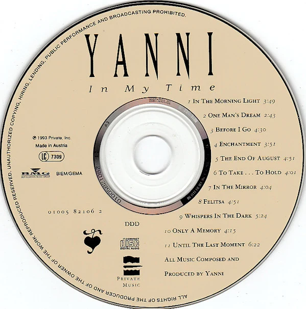 Yanni - In My Time (CD) - Image 3