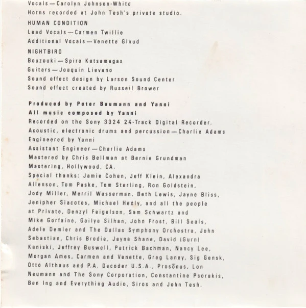 Yanni - Niki Nana (CD, Album) - Image 4