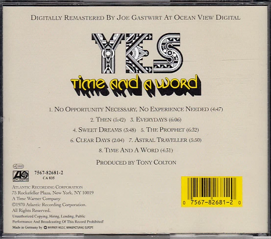 Yes - Time And A Word (CD, Album, RE, RM) - Image 2